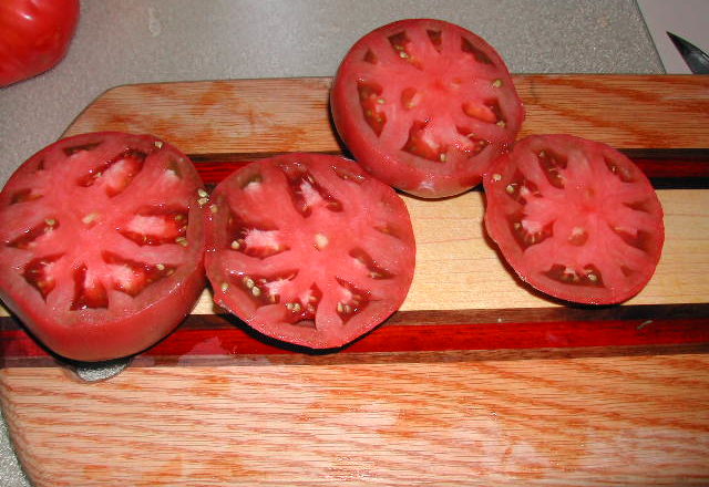 The Cherokee Pruple Tomato is a great slicer